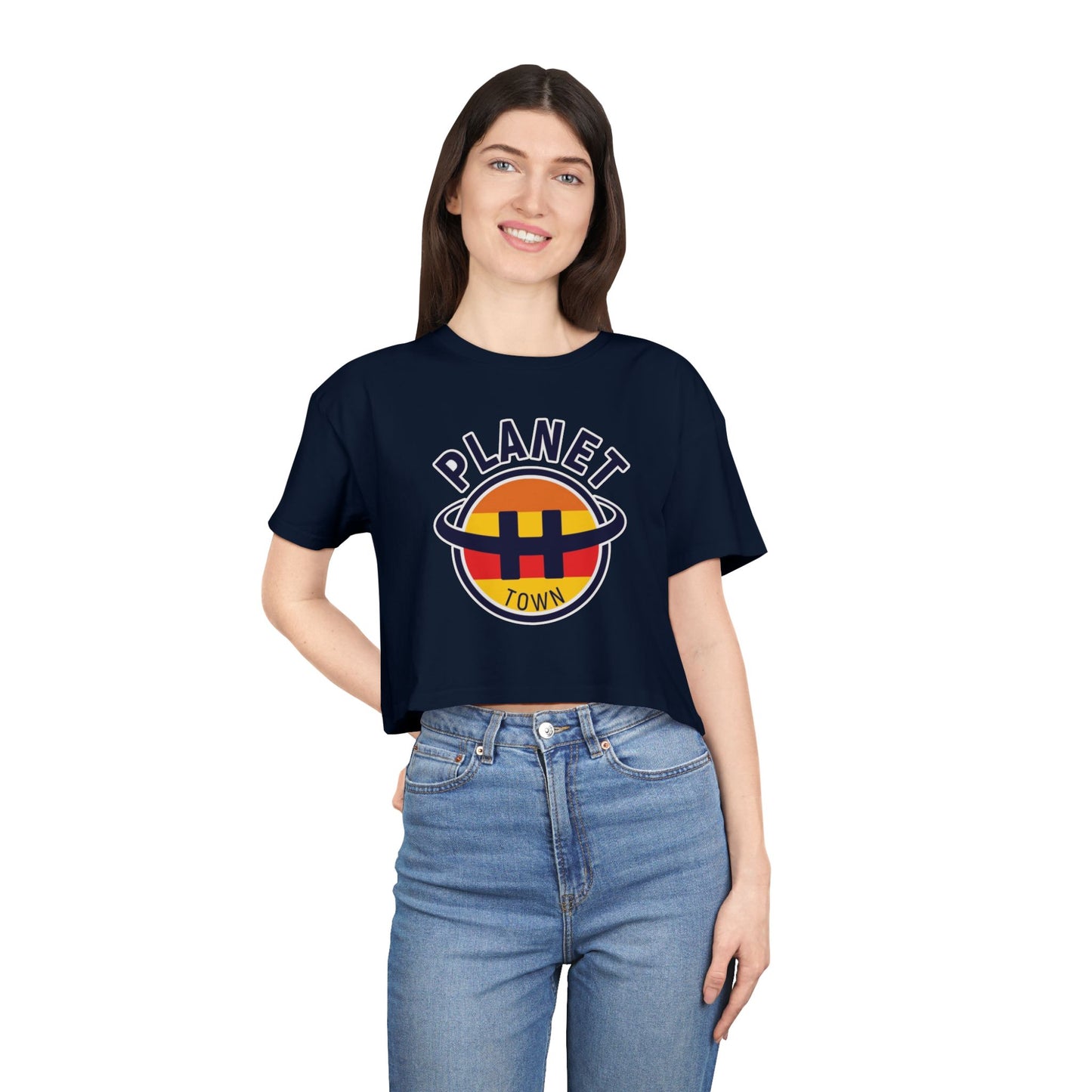 Planet H- Town Women's Crop Tee