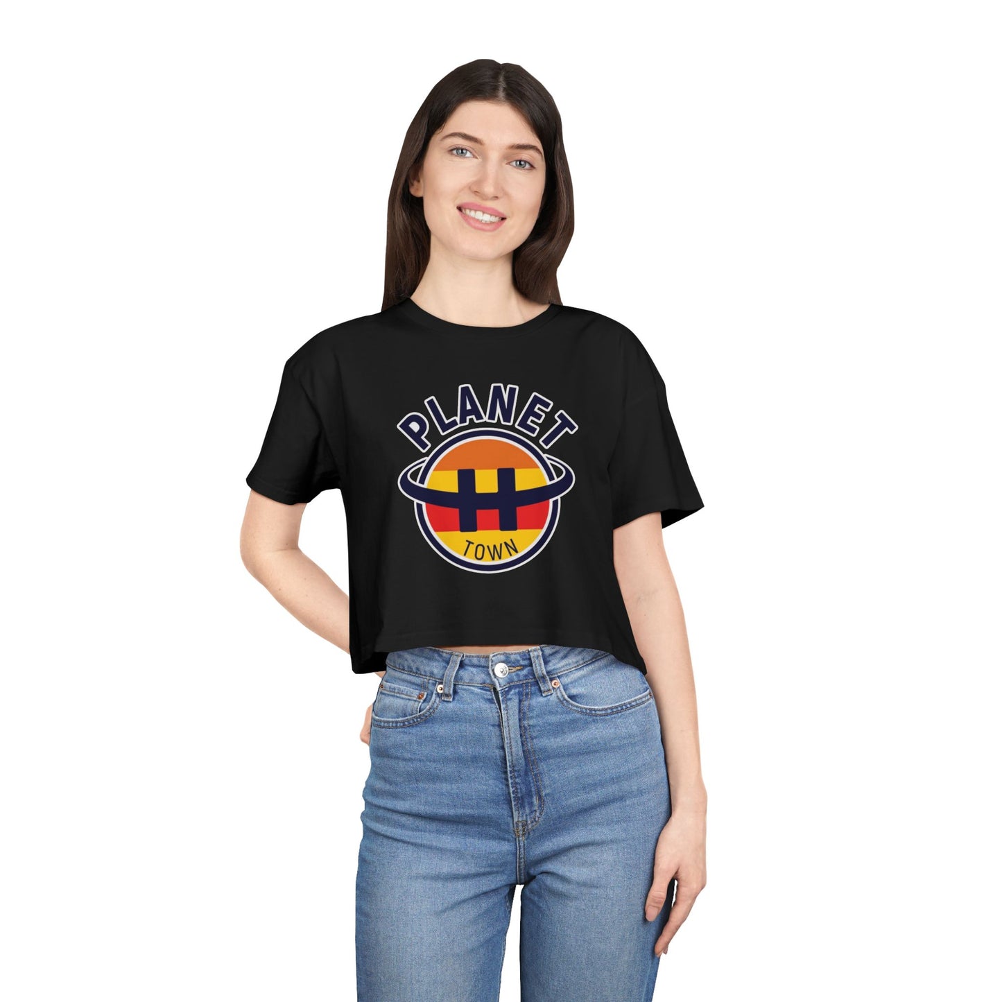 Planet H- Town Women's Crop Tee