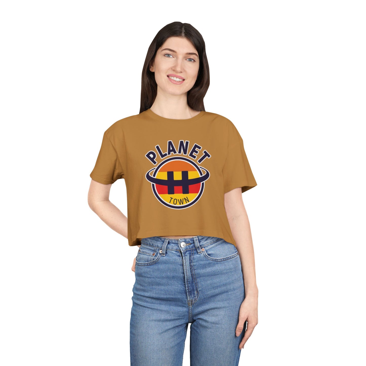 Planet H- Town Women's Crop Tee
